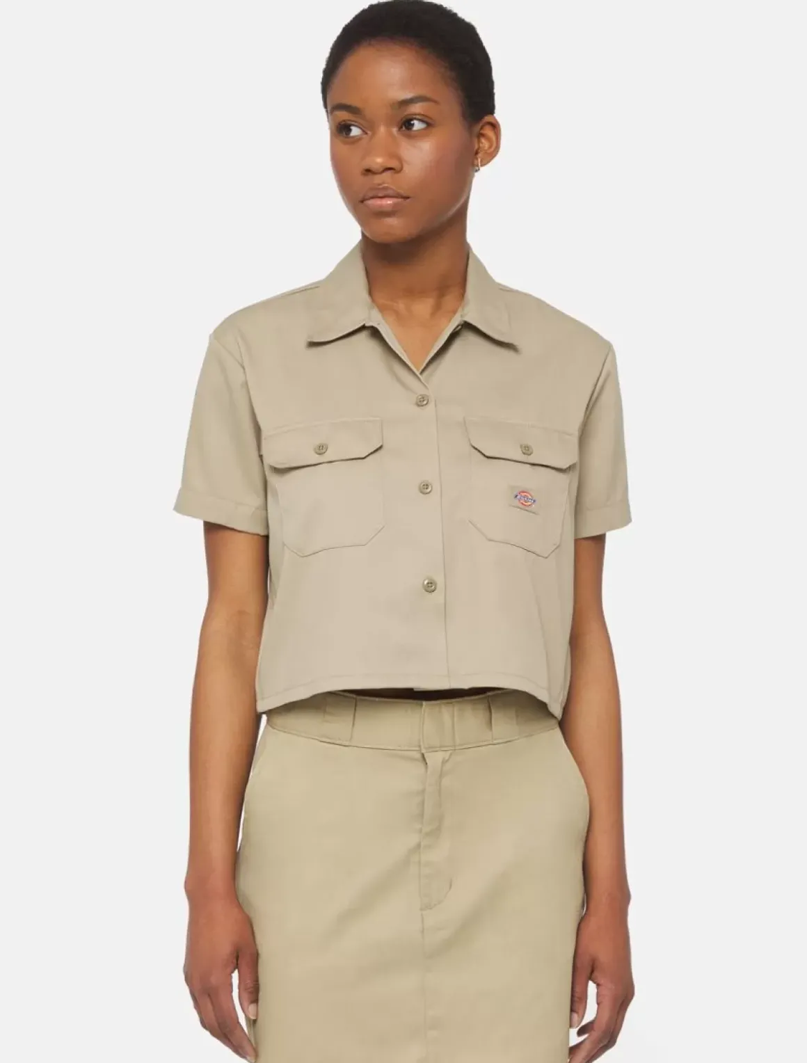 Women Dickies Shirts|Work Shirts*Cropped Short Sleeve Work Shirt